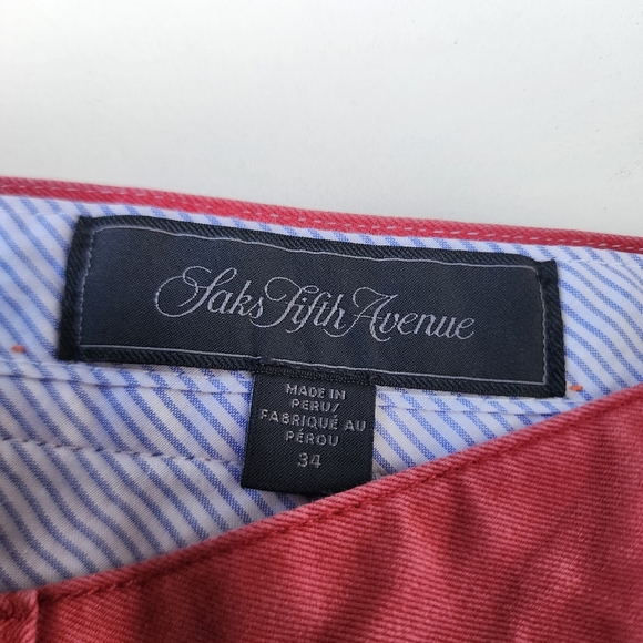 Saks Fifth Avenue Burgundy Red Pants Jeans Mens Pima Cotton Modal Soft Sz 34 - Picture 6 of 12